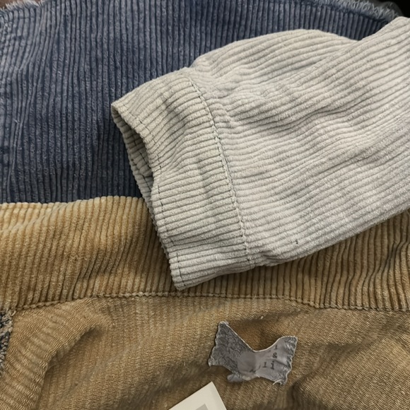 Oli & Hali Mineral Washed Color Block Fitted Corduroy Denim Jacket Raw Hem - Picture 8 of 17